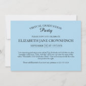Online Afstuderen Ceremony Blue Invitation Kaart (Achterkant)