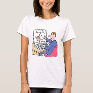Online Banking Humor Funny Bank Customer Cartoon T-shirt