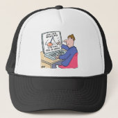 Online Banking Humor Funny Bank Customer Cartoon Trucker Pet (Voorkant)