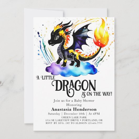 Online bewerkbaar Dragon Boy Baby shower Kaart (Voorkant)