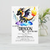 Online bewerkbaar Dragon Boy Baby shower Kaart (Staand voorkant)