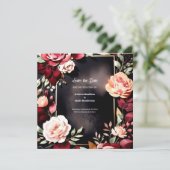 Online Bourgondische trend Save The Date (Staand voorkant)