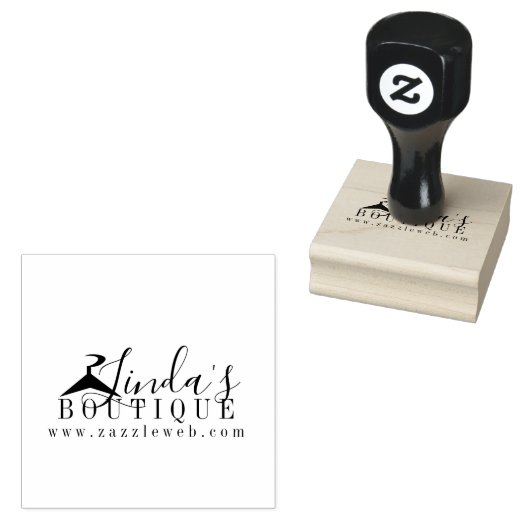 Online Boutique Clothing Hanger Logo Rubberstempel (Gestempeld)