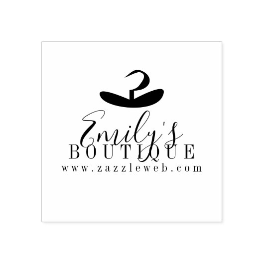 Online Boutique Hanger Kleding Logo  Rubberstempel (Afrduk)