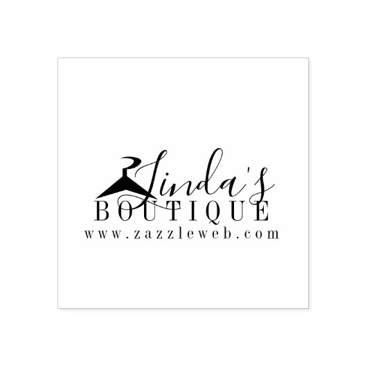 Online Boutique Kleding Hanger Logo   Rubberstempel (Afrduk)