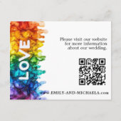 🌈 Online bruiloft details LGBTQ geschilderd met l Informatiekaartje (Achterkant)