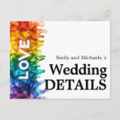 🌈 Online bruiloft details LGBTQ geschilderd met l Informatiekaartje (Voorkant)