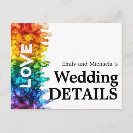 🌈 Online bruiloft details LGBTQ geschilderd met l Informatiekaartje