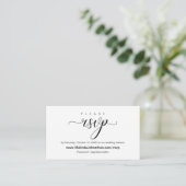 Online bruiloft RSVP reageren, elegant Informatiekaartje (Staand voorkant)