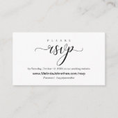 Online bruiloft RSVP reageren, elegant Informatiekaartje (Voorkant)