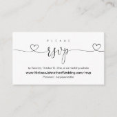 Online bruiloft Website RSVP, Moderne kalligrafie Informatiekaartje (Voorkant)