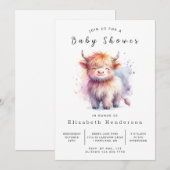 Online Chic Modern Koe Baby shower Kaart (Voorkant / Achterkant)