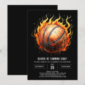 Online Chique Kinderbasketbal Verjaardag Kaart (Voorkant / Achterkant)