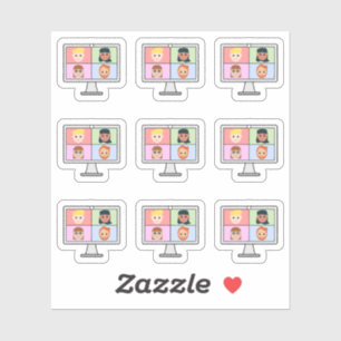 Online conferentie Videogesprek Vergadering Bujo P Sticker