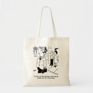 Online Dating Cartoon. Funny Bag Tote Bag