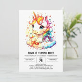 Online Eenhoorn Verjaardag Splendor Kaart (Staand voorkant)