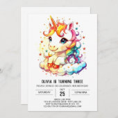 Online Eenhoorn Verjaardag Splendor Kaart (Voorkant / Achterkant)