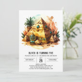 Online Egyptische gouden piramides Verjaardag Kaart (Staand voorkant)