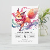 Online Elegant Fox Verjaardag Kaart (Staand voorkant)