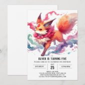 Online Elegant Fox Verjaardag Kaart (Voorkant / Achterkant)