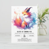 Online Elegant Fox Verjaardag Kaart (Staand voorkant)