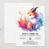Online Elegant Fox Verjaardag Kaart (Voorkant / Achterkant)