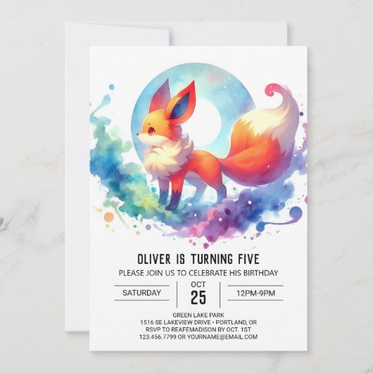 Online Enchanted Fox Verjaardag Kaart (Voorkant)