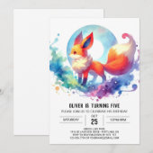 Online Enchanted Fox Verjaardag Kaart (Voorkant / Achterkant)