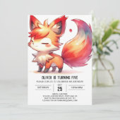 Online Enchanted Fox Verjaardag Kaart (Staand voorkant)