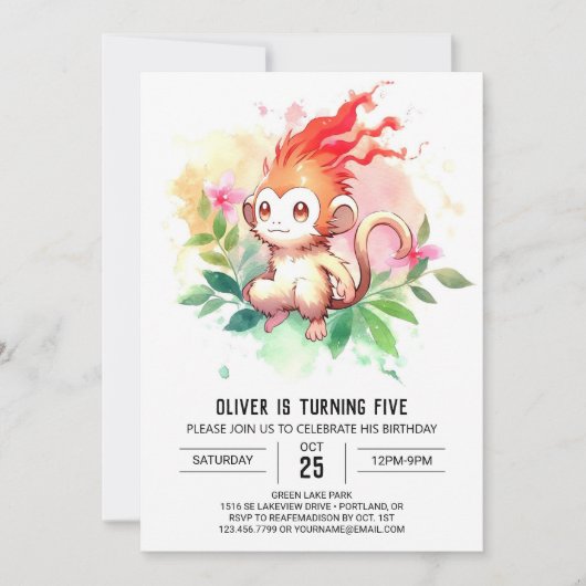 Online Enchanted Monkey Verjaardag Kaart (Voorkant)