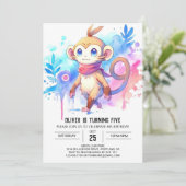 Online Enchanted Monkey Verjaardag Kaart (Staand voorkant)