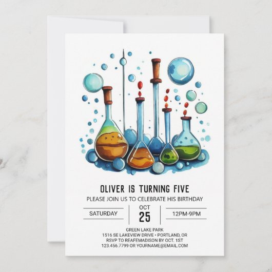 Online Experiment Whimsy Wetenschapper Verjaardag Kaart (Voorkant)