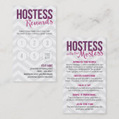 Online feesttips - Visitekaartjes voor hostess Rew Klantenkaartje (Voorkant / Achterkant)