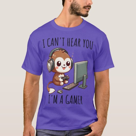 Online Gaming Monkey cadeau vintage T-shirt (Voorkant)