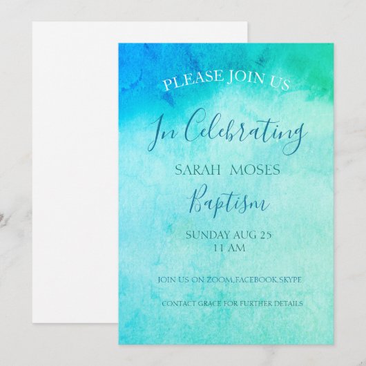 Online gepersonaliseerde uitnodiging voor volwasse (Voorkant / Achterkant)