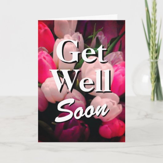Online Get well soon kaart met tulpenbloem foto (Voorkant)