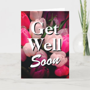 Online Get well soon kaart met tulpenbloem foto