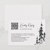 Online getrokken QR-code voor gebergte met de hand RSVP Kaartje (Voorkant / Achterkant)