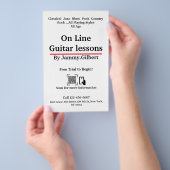 Online gitaarlessen Flyer Dubbelzijdig afdrukken (Hand)