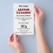 Online gitaarlessen Flyer Dubbelzijdig afdrukken (Hand)