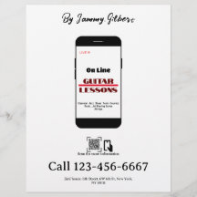 Online gitaarlessen Flyer Dubbelzijdig afdrukken