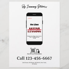 Online gitaarlessen Flyer Dubbelzijdig afdrukken