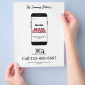 Online gitaarlessen Flyer Dubbelzijdig afdrukken (Hand)