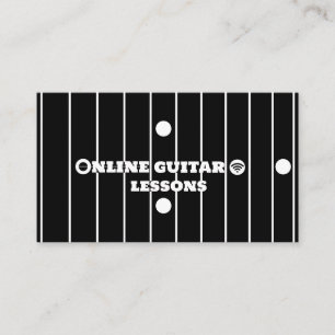 Online gitaarlessen internetmuziekdocent visitekaartje