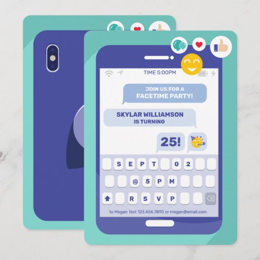 Online groep Video Chatbericht telefoon Kaart (Voorkant / Achterkant)