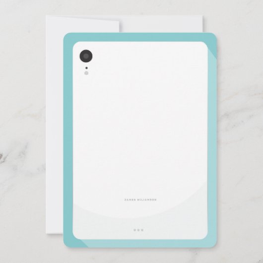 Online groepsvideochat Tablet Text Message Party Kaart (Achterkant)