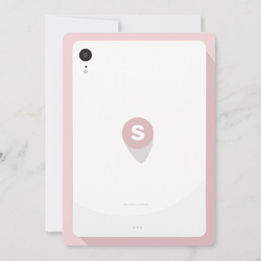 Online groepsvideochat Tablet Text Message Party Kaart (Achterkant)