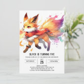 Online Joyful Fox Verjaardag Kaart (Staand voorkant)