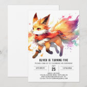 Online Joyful Fox Verjaardag Kaart (Voorkant / Achterkant)