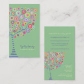 Online Kaart met Jade Green Retro Circle Tree Visitekaartje (Voorkant / Achterkant)